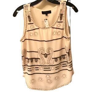 English Rose cream Beaded embellished tank top
